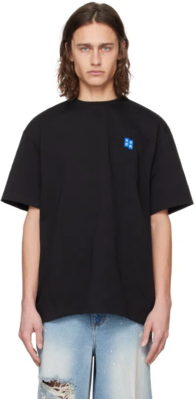 Ader Error Logo-tag Jersey T-shirt In Noir