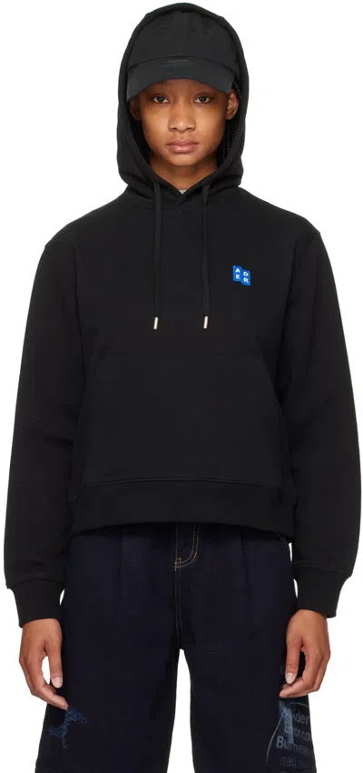 Ader Error Black Trs Tag Hoodie In Noir