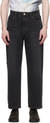 ADER ERROR BLACK SIGNIFICANT TAG JEANS