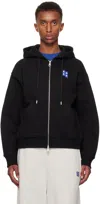 Ader Error Black Trs Tag 02 Zip-up Hoodie In Noir
