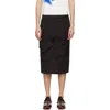 Ader Error Black Raw Edge Midi Skirt In Black