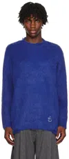 Ader Error Blue Distressed Sweater In Blue