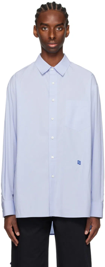 Ader Error Blue Droptail Shirt In Sky Blue