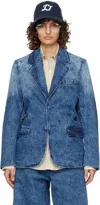 Ader Error Blue Drush Denim Blazer In Blue