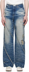 Ader Error Blue Ely Jeans In Blue