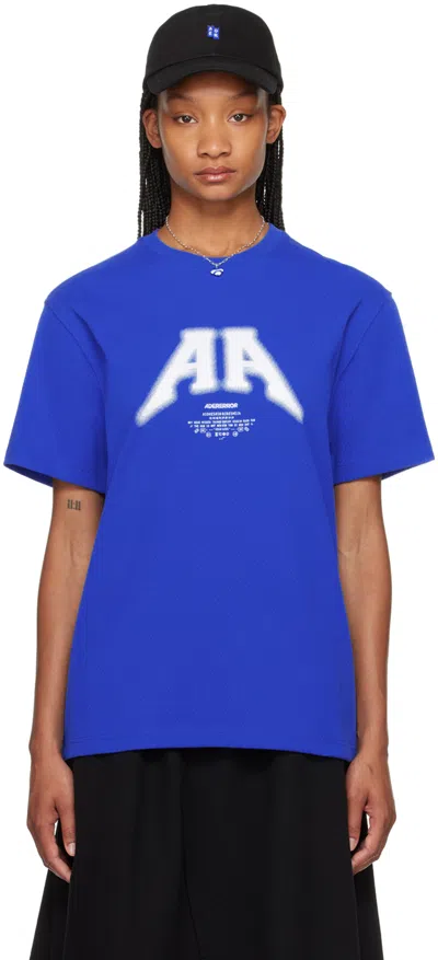 Ader Error Blue Embroidered T-shirt