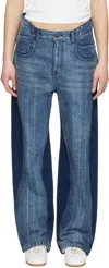 Ader Error Blue Faded Jeans In Blue