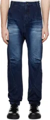 Ader Error Blue Faded Jeans In Dark Blue