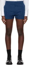 Ader Error Blue Floral Shorts In Blue