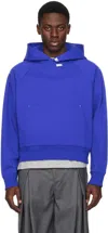 Ader Error Blue Langle Hoodie In Blue