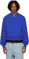 Ader Error Blue Langle Sweatshirt In Blue