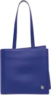Ader Error Blue Leather Tote In Blue