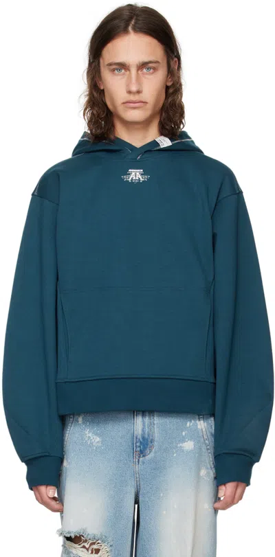 Ader Error Blue Nolc Hoodie In Turquoise