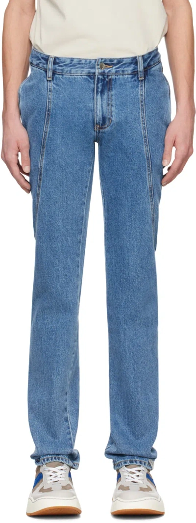 Ader Error Blue Paneled Jeans