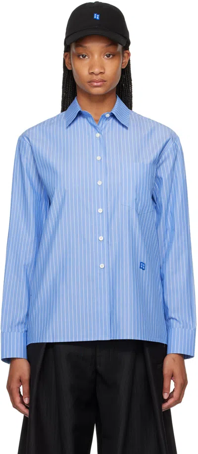 Ader Error Blue Patch Shirt In Stripe