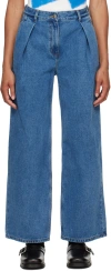 ADER ERROR BLUE SIGNIFICANT PLEATED JEANS