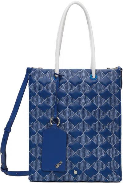 Ader Error Blue Quilted Shopper Tote