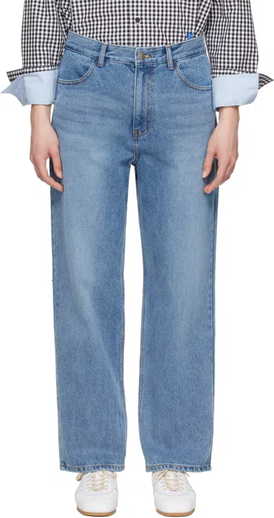 Ader Error Blue Sig; Trs Tag 01 Jeans In Sky Blue