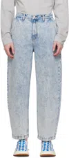 Ader Error Blue Tag Jeans In Sky Blue