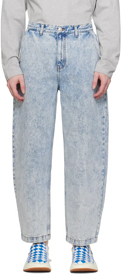 Ader Error Blue Tag Jeans In Sky Blue