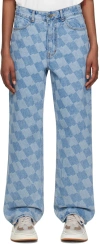Ader Error Blue Tenit Jeans In Blue
