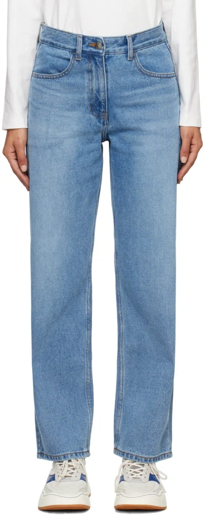 Ader Error Blue Trs Tag 01 Jeans In Sky Blue