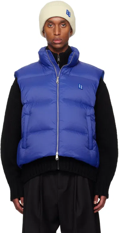 Ader Error Blue Trs Tag 01 Puffer Down Vest In Z-blue