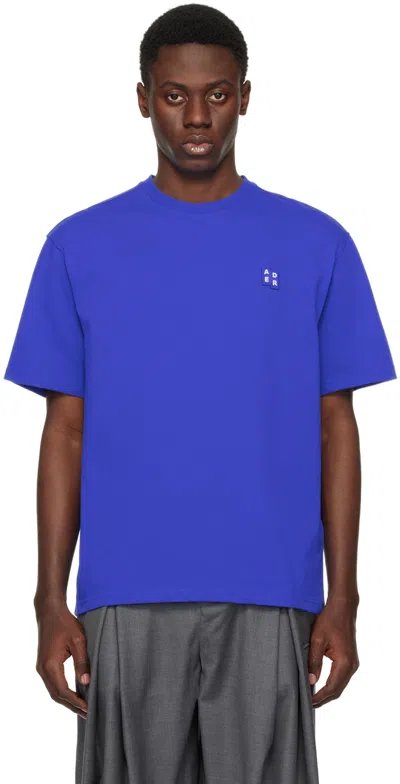Ader Error Blue Trs Tag 01 T-shirt In Z-blue