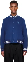 Ader Error Blue Trs Tag 01 Varsity Bomber Jacket In Z-blue