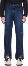 Ader Error Blue Twisted Jeans In Blue