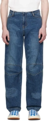 Ader Error Blue Wide-leg Jeans In Blue
