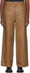 ADER ERROR BROWN NORD LEATHER PANTS