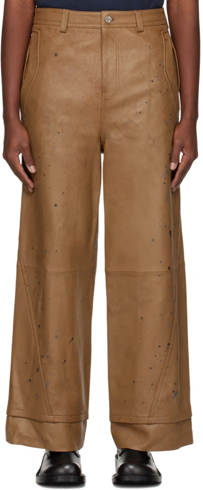 Ader Error Brown Nord Leather Trousers