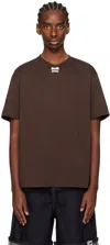 Ader Error Brown Patch T-shirt In Brown