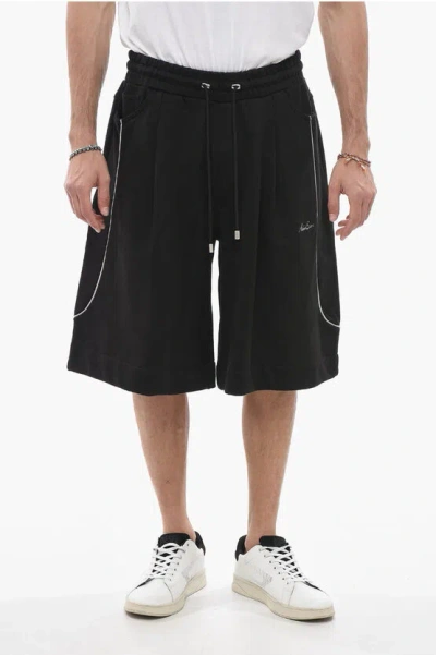 Ader Error Brushed Cotton Single-pleat Shorts In Black