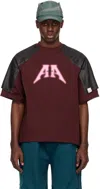 Ader Error Burgundy & Red Nolc T-shirt In Burgundy