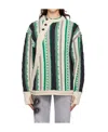 Ader Error Green Buttoned Sweater In Multicolor