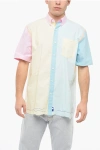 Ader Error Button-down Cotton Shirt With Color Block Motif