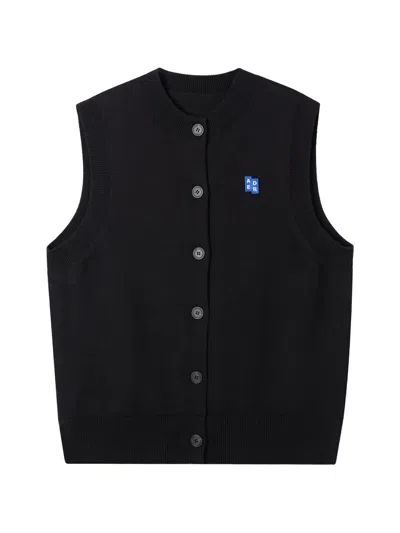 Ader Error Button Embroidered Vest In Black
