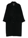 Ader Error Button Flap-pocket Coat In Black