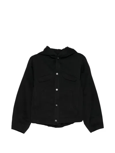 Ader Error Buttoned Hooded Jacket In Black