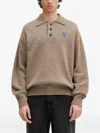 Ader Error Buttoned Polo-neck Sweater In Brown