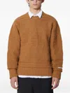 Ader Error Coarse Twisted Knitted Round Neck Sweater In Brown