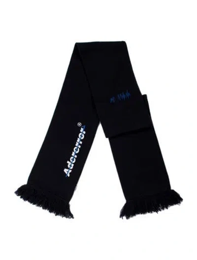 Pre-owned Ader Error Cashmere Graphic Print Scarf In Blue