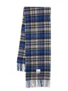 Ader Error Check-pattern Wool Scarf In Blue