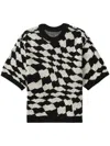 Ader Error Check-print Knitted Jumper In Black