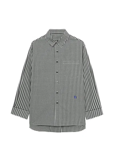 Ader Error Checked Logo-patch Shirt In Black
