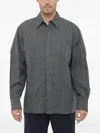Ader Error Checked Long-sleeve Cotton Shirt In Gray