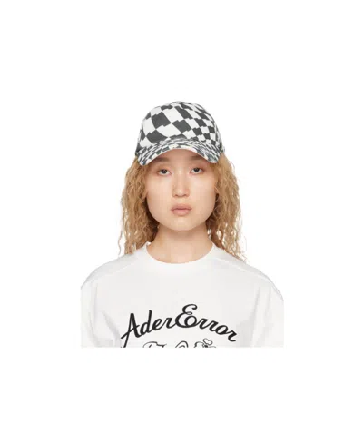 Ader Error Checkered Baseball Cap In White