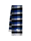 Ader Error Check-pattern Fringed Scarf In Blue